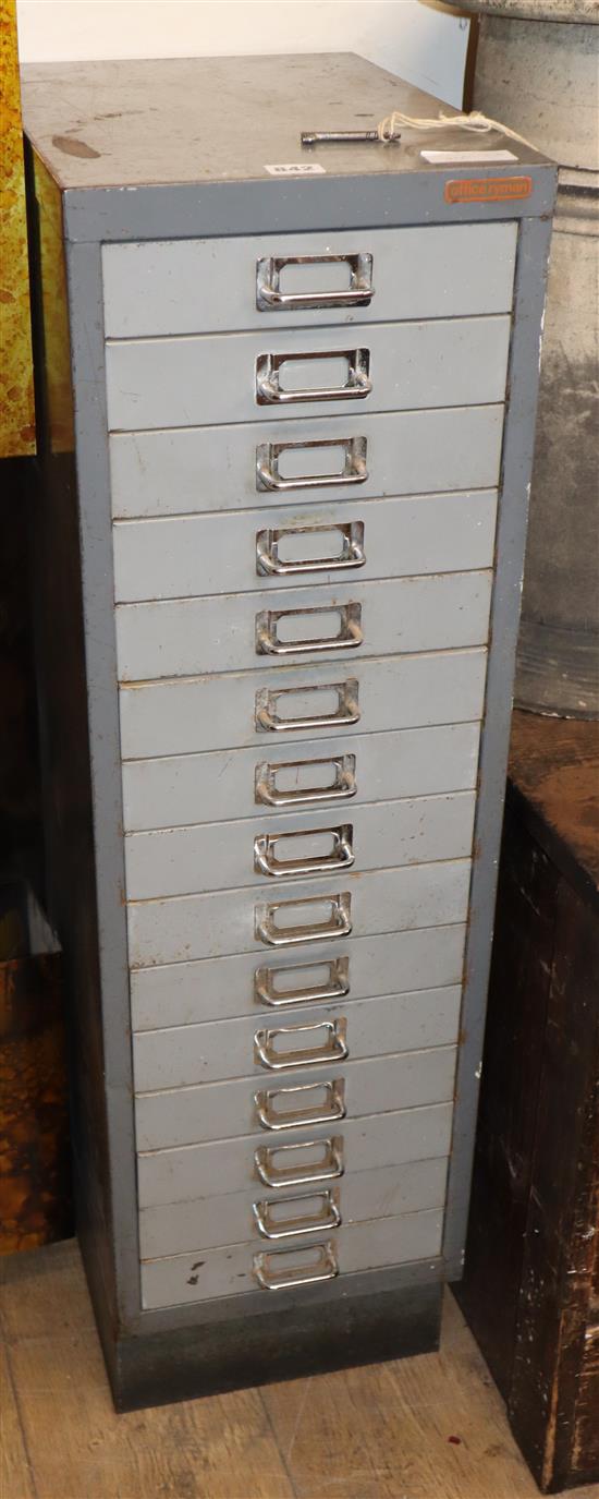 A metal office drawer cabinet H.98cm